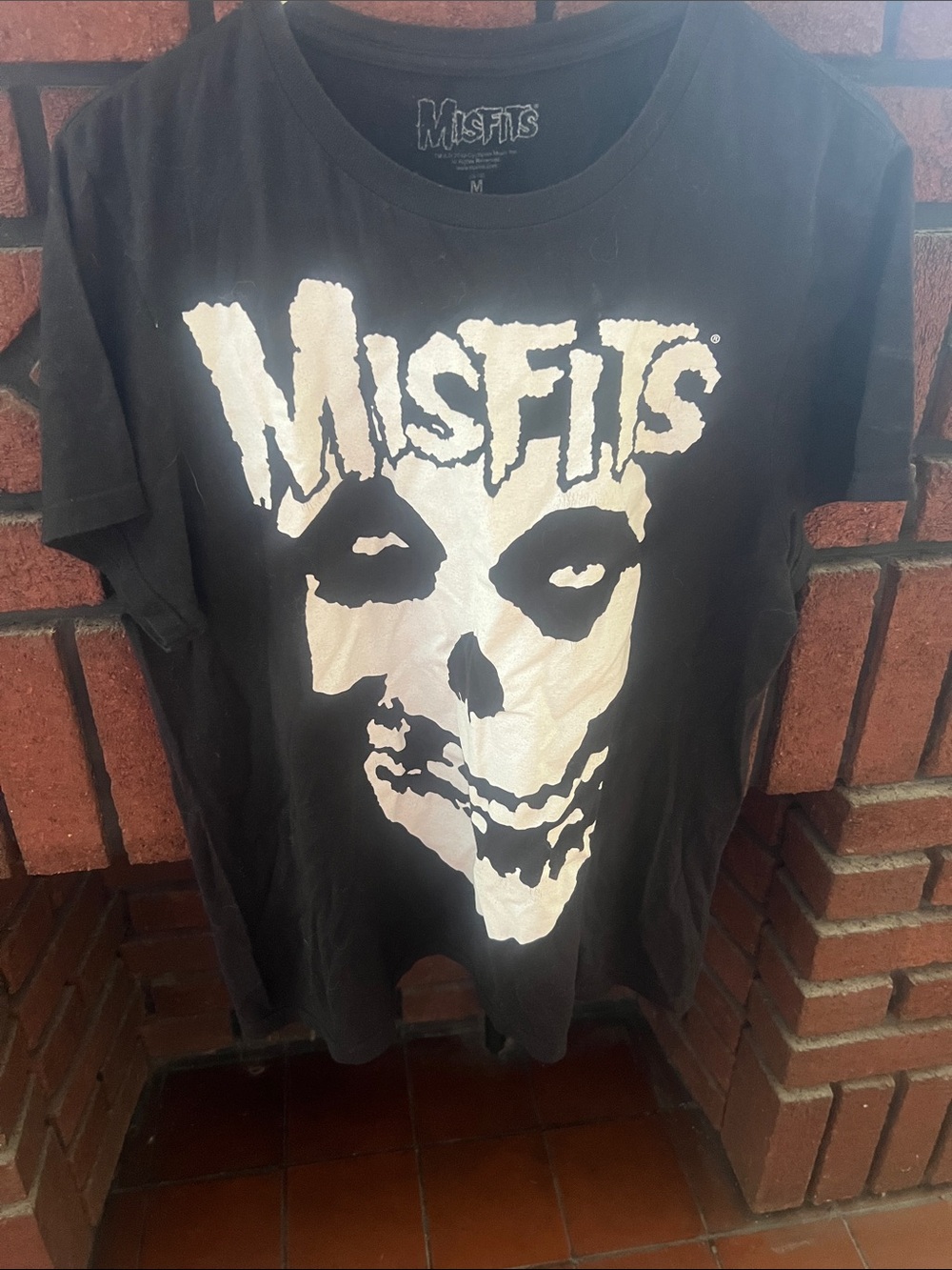 Men's Black Graphic Band T-Shirt with White Skull Logo